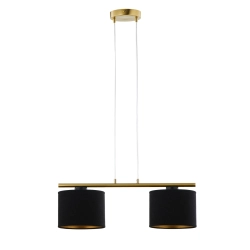 Lampa wisząca z abażurami welur ARIEL 2 złoty szczotkowany czarny 41678 Sigma - zdjęcie 1