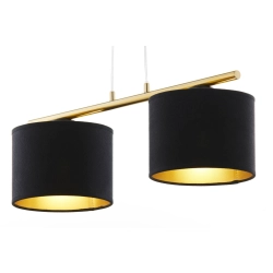 Lampa wisząca z abażurami welur ARIEL 2 złoty szczotkowany czarny 41678 Sigma - zdjęcie 2