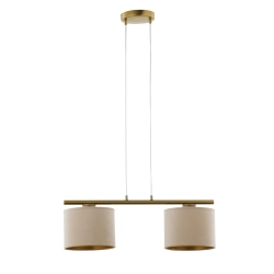 Lampa wisząca z abażurami welur ARIEL 2 złoty szczotkowany beż 41682 Sigma - zdjęcie 1