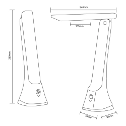 Lampa biurkowa LED nowoczesna składana czarna SM-612-BL ZUMA LINE