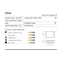 Kinkiet Vega (black/black) AZ4145 AZZARDO
