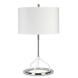 kinkiecik.pl Lampa stołowa Vicenza – 1 źródło światła – Ciemnoszara/ Polerowany nikiel VICENZA-TL-WPN Elstead Lighting
