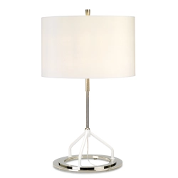 kinkiecik.pl Lampa stołowa Vicenza – 1 źródło światła – Ciemnoszara/ Polerowany nikiel VICENZA-TL-WPN Elstead Lighting