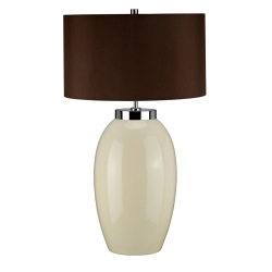 kinkiecik.pl Duża lampa stołowa Victor – 1 źródło światła – Kremowa VICTOR-LRG-TL-CR Elstead Lighting