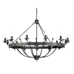 Żyrandol Windsor – 12 źródeł światła – Grafitowe WINDSOR12-GR Elstead Lighting