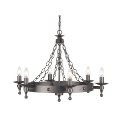 Żyrandol Warwick – 6 źródeł światła WR6-GRAPHITE Elstead Lighting