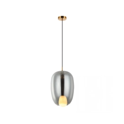 22056 PENDANT LIGHT G9 SMOKE GLASS - GOLD MAT Zambelis Lights