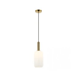 22070 PENDANT LIGHT 1XE27 MAX 40W OPAL - GOLD MATT Zambelis Lights