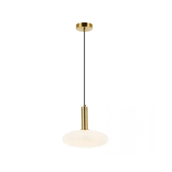 22072 PENDANT LIGHT 1XE27 MAX 40W OPAL- GOLD MATT Zambelis Lights
