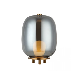 22066 TABLE LAMP 1XG9 SMOKED GLASS - GOLD MAT METAL FOR INTERIOR SPACES Zambelis Lights