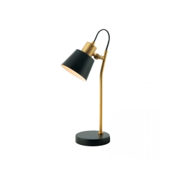 20217 TABLE LAMP E14 MAX 25W IRON BLACK - GOLD ON /OFF SWITCH Zambelis Lights