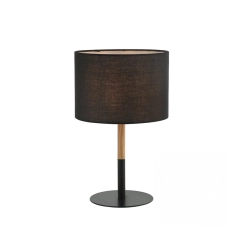 20214 TABLE LAMP E14 MAX 40W IRON & WOOD & FABRIC MATERIAL BLACK SWITCH FOR INTERIOR SPACES Zambelis Lights