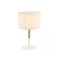 20215 TABLE LAMP E14 MAX 40W METAL & WOOD & FABRIC MATERIAL WHITE SWITCH FOR INTERIOR SPACES Zambelis Lights