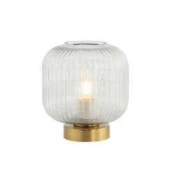 20250 TABLE LAMP E27 MAX 25W TRANSPARENT GLASS BRASS ON/OFF SWITCH Zambelis Lights