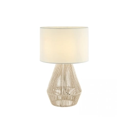 20235 TABLE LAMP E27 MAX 40W THREAD STRING CORD & LINEN NATRUAL ON/OFF SWITCH Zambelis Lights