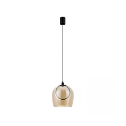 23079 PENDANT LED LIGHT 6W 3000K METAL-SILICON-GLASS,BLACK-CHAMPAGNE Zambelis Lights