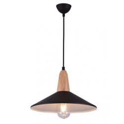 180085 PENDANT LIGHT 1XE27 BLACK-WOOD Zambelis Lights