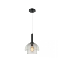 20126 GLASS PENDANT LIGHT E 27 MAX 40W GLASS SMOKY GREY Zambelis Lights