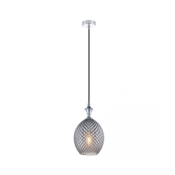 1987 PENDANT LIGHT 1XE27 GLASS SMOKE GRAY Zambelis Lights