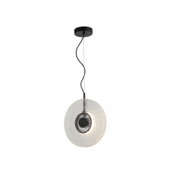 23075 PENDANT LED LIGHT 11W 3000K METAL-GLASS, BLACK-CLEAR GLASS Zambelis Lights