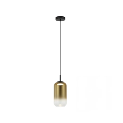 23218 PENDANT LED LIGHT 12W 3000K BLACK-GOLD GLASS Zambelis Lights