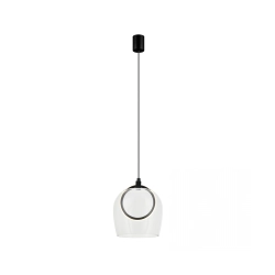 23080 PENDANT LED LIGHT 6W 3000K METAL-SILICON-GLASS,BLACK-CLEAR GLASS Zambelis Lights