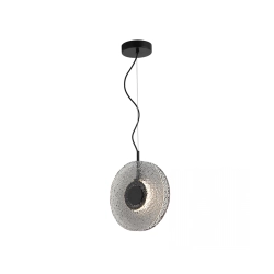 23072 PENDANT LED LIGHT 8W 3000K METAL-GLASS, BLACK-SMOKED GREY Zambelis Lights