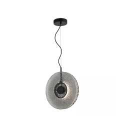 23074 PENDANT LED LIGHT 11W 3000K METAL-GLASS, BLACK-SMOKED GREY Zambelis Lights