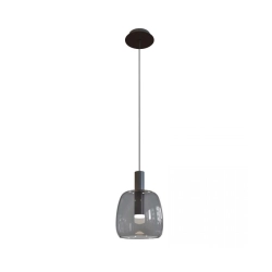 1967 PENDANT LIGHT GLASS 7W SMOKE GRAY Zambelis Lights