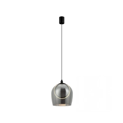 23078 PENDANT LED LIGHT 6W 3000K METAL-SILICON-GLASS,BLACK-SMOKED GREY Zambelis Lights