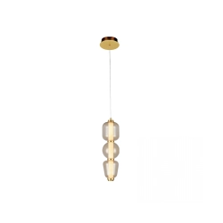 23062 PENDANT LED LIGHT 12W 3000K METAL-GLASS,GOLD-CHAMPAGNE Zambelis Lights