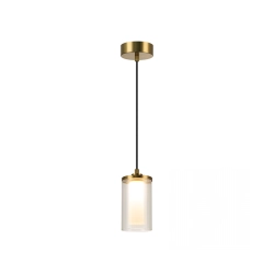 23018 PENDANT LED LIGHT 9W 3000K METAL-GLASS GOLD Zambelis Lights