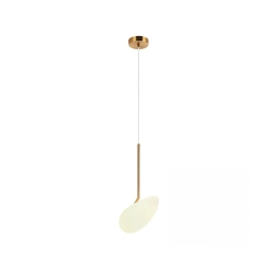 20255 LED PENDANT LIGHT 5W 3000K MATT OPAL WHITE GLASS BRASS METAL Zambelis Lights