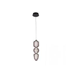 23269 PENDANT LED LIGHT 12W 3000K METAL-ACRYLIC-GLASS,BLACK-SMOKED GREY Zambelis Lights