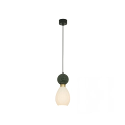 23237 PENDANT LAMP E14 MAX 15W GREEN MARBLE - BRASS Zambelis Lights