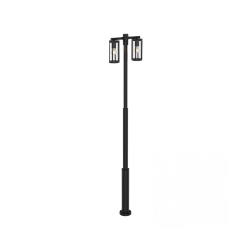 E339 OUTDOOR LAMP POST 2XE27 MAX 15W ALUMINIUM BLACK IP65 Zambelis Lights