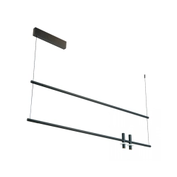 23251 LINEAR PENDANT LIGHTS LED LIGHT 2X7W + 20W 3000K BLACK ALUMINIUM & MARBLE FOR INTERIOR USE Zambelis Lights
