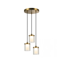 23021 PENDANT LED LIGHT 20W 3000K METAL-GLASS GOLD Zambelis Lights