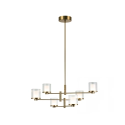 23019 PENDANT LED LIGHT 42W 3000K METAL-GLASS GOLD Zambelis Lights