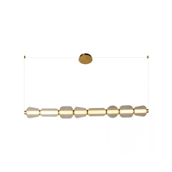 23065 PENDANT LED LIGHT 37W 3000K METAL-GLASS, GOLD-CHAMPAGNE Zambelis Lights