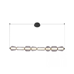 23066 PENDANT LED LIGHT 37W 3000K METAL-GLASS, BLACK-SMOKED GREY Zambelis Lights