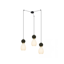 23245 PENDANT 3XE14 MAX 15W BLACK MARBLE - BRASS FOR INDOOR USE Zambelis Lights