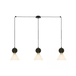 23247 PENDANT LIGHTS 3XE14 MAX 15W BLACK MARBLE - BRASS FOR INTERIOR USE Zambelis Lights