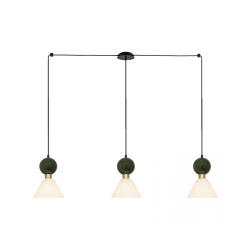 23248 PENDANT LIGHTS 3XE14 MAX 15W GREEN MARBLE - BRASS Zambelis Lights