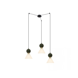 23250 PENDANT LIGHTS 3XE14 MAX 15W GREEN MARBLE - BRASS FOR INTERIOR USE Zambelis Lights