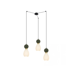 23246 PENDANT 3XE14 MAX 15W GREEN MARBLE - BRASS FOR INTERIOR USE Zambelis Lights