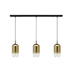 23232 LINE LED LIGHT 3X12W 3000K GLASS BLACK-GOLD Zambelis Lights