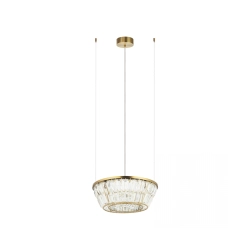 23045 PENDANT LED LIGHT 27W 3000K METAL-CRYSTAL ANTIQUE BRASS Zambelis Lights
