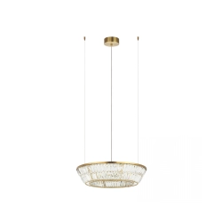 23046 PENDANT LED LIGHT 38W 3000K METAL-CRYSTAL ANTIQUE BRASS Zambelis Lights
