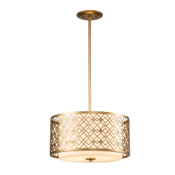 Średnia lampa wisząca Ziggy – 2 źródła światła – Lakierowane złoto ZIGGY-2P-M-LG Elstead Lighting